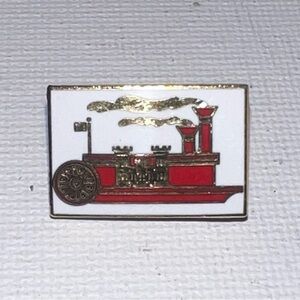 Red Steam‎ Locomotive Train Enamel Lapel Pin Vintage Collectible
